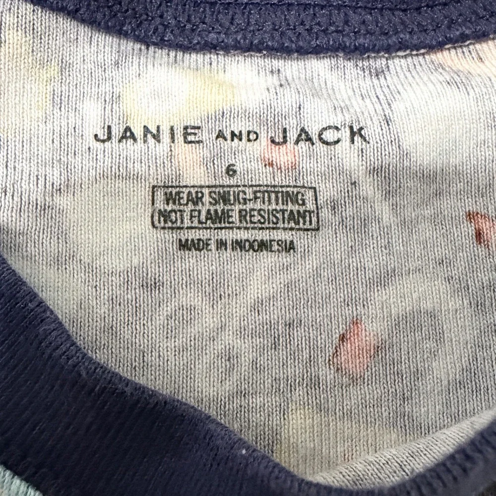 Janie and Jack Kids Navy Blue Science Lab STEM Print Cotton Pajama Set Size 6